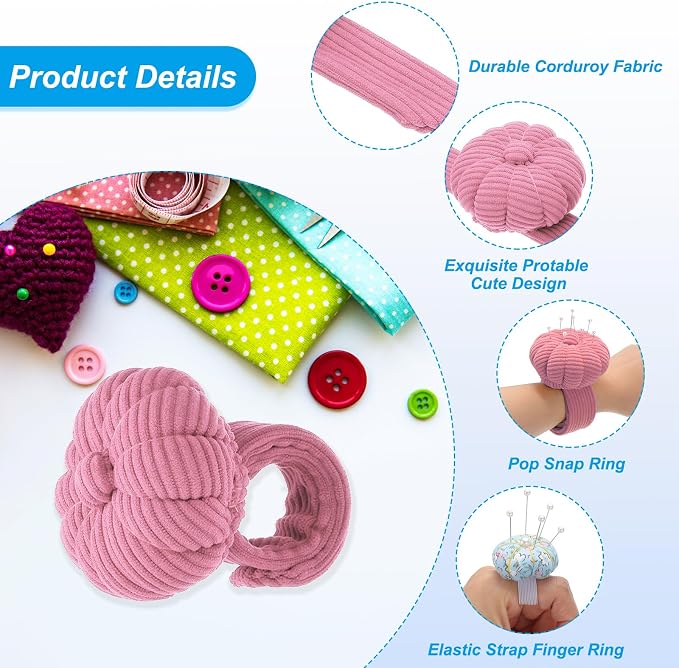 PATIKIL Wrist Pumpkin Pin Cushion, Snap Pin Cushion - Image 3