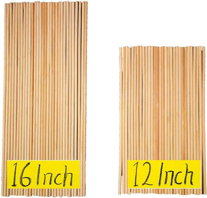 12 Inch Long and 16 Inch Long Natural Blank Round Unfinished Bamboo Dowel Rods by Fartime