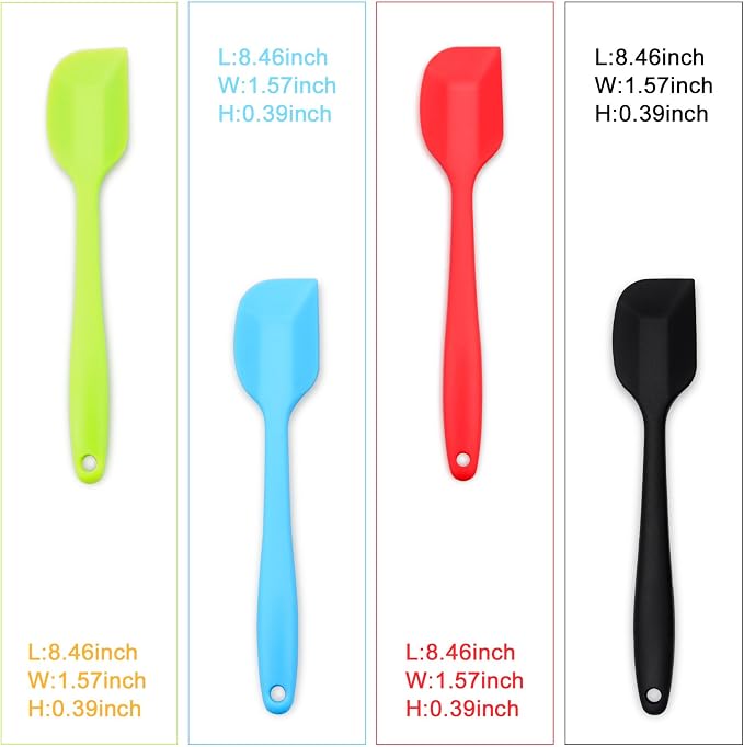 4-Piece Silicone Spatula, Heat-Resistant Non-stick Rubber Spatulas - Image 3