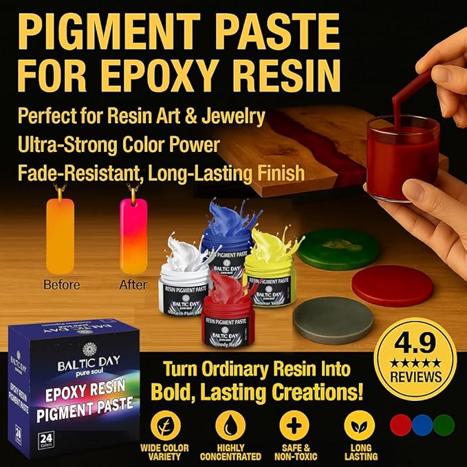 BALTIC DAY 50 Color Epoxy Pigment Paste Set – Opaque Resin Colorant, High - Image 3