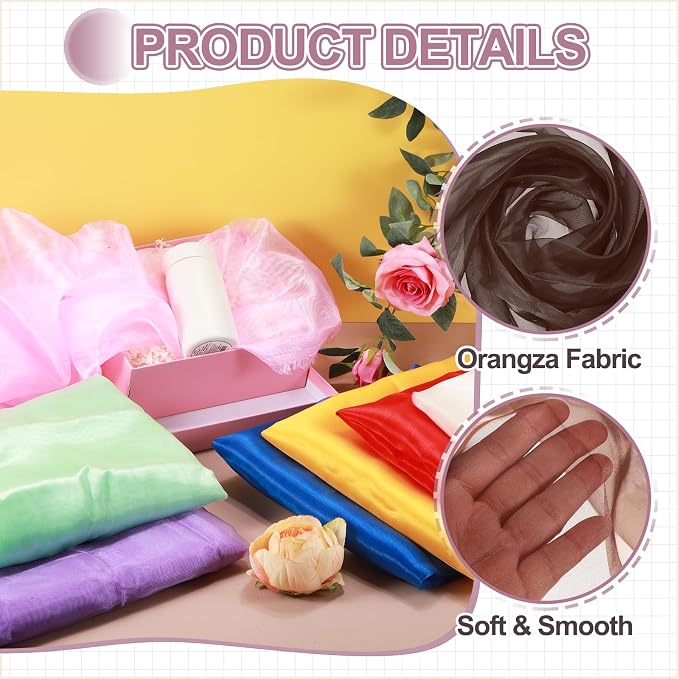 MECCANIXITY Iridescent Sheer Organza Fabric, 10 Yards x 59 Inches Solid - Image 3
