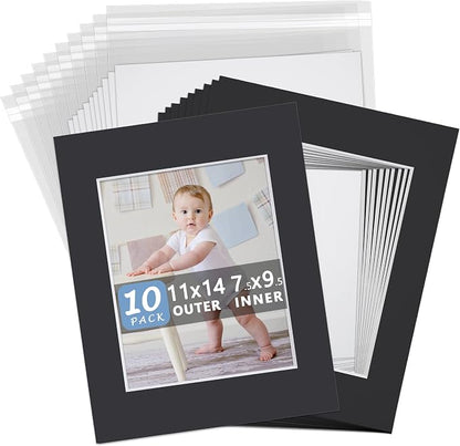 Somime 10 Pack 11x14 Black Picture Mat Kit by SOMIME