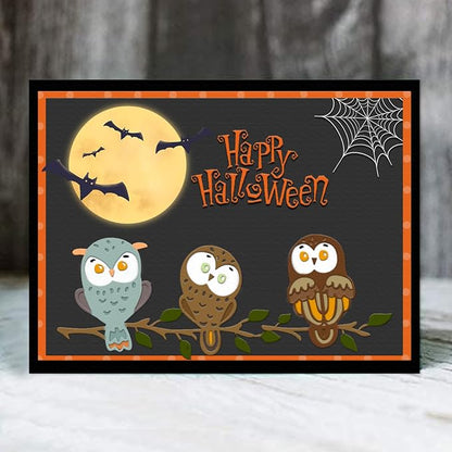 Threetols 3-D Textured Impressions Embossing Folder, Owl Background Embossing - Image 4