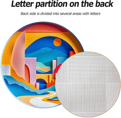 Bgraamiens 3D Visual Sunrise in The Distance 1000 Pieces Round Puzzle - Image 7