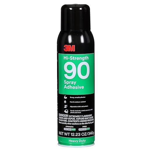 3M Hi-Strength 90 Spray Adhesive, Bonds Laminate, Net Wt 12.23 oz by 3MIndustrial
