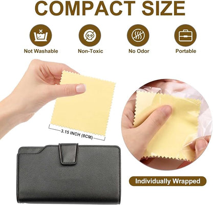 SEVENWELL 50pcs Jewelry Cleaning Cloth Yellow Polishing Cloth - Image 2