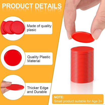 Coopay 1 1/2 Inches Plastic Poker Chips Learning Counters Disks Bingo Chip - Image 2