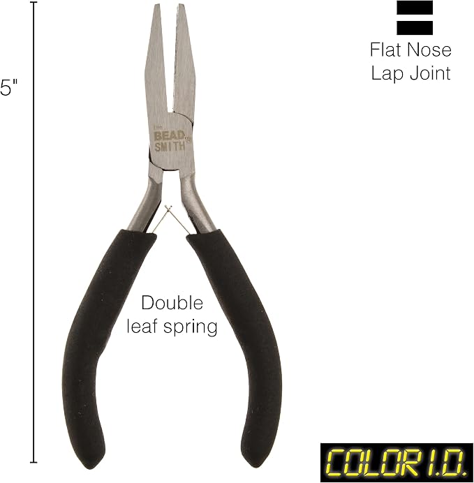 The Beadsmith Color-ID Flat Nose Plier – 5 inches – Red Comfort Grip Handle – - Image 3