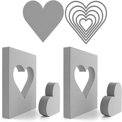 BAOFALI 15 Pcs Large Stamping Foam Grey Moldable Heart Foam Stamps Plastic Dry - Image 3