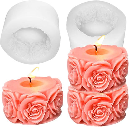 2PCS Rose Silicone Molds, Candle & Soap Molds by Acxydm