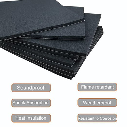 8 Pcs Black Adhesive Foam Padding, Closed Cell Foam Sheet 1/8" Thick 6 Inch X 6 - Image 4