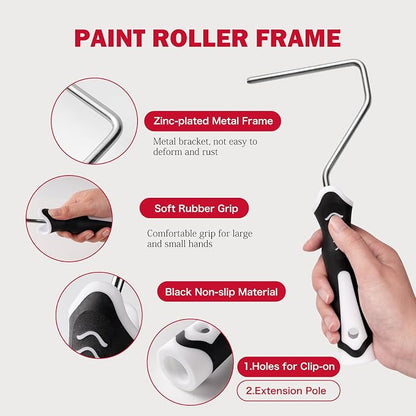 Mister Rui Paint Roller Kit-13 Piece, 4-Inch Microfiber Paint Rollers - Image 6