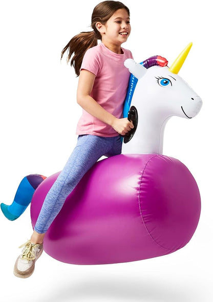 Hearthsong Hop N Go Inflatable Unicorn Riding Bouncy Hopping Toys by Hearthsong%C2%AE