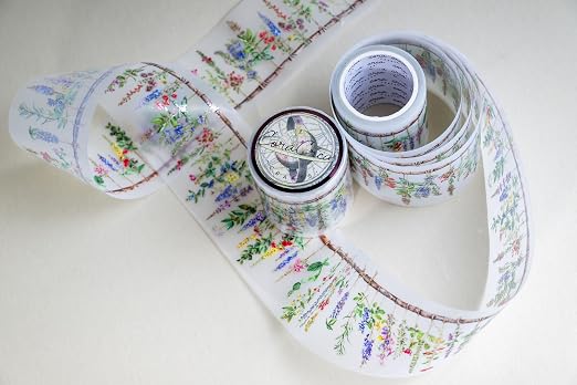 Medicinal Herbs Transparent Tape 5 x 5 cm – Clear Decorative Washi Adhesive Roll - Image 3