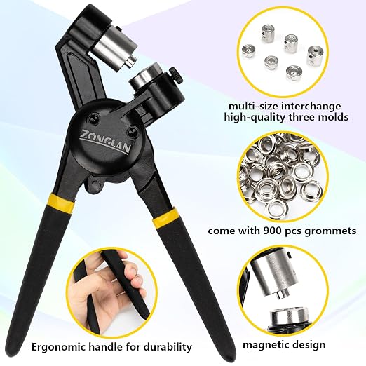 Heavy Duty Grommet Tool Kit of 1/2" 5/16" and 3/8" - Image 3