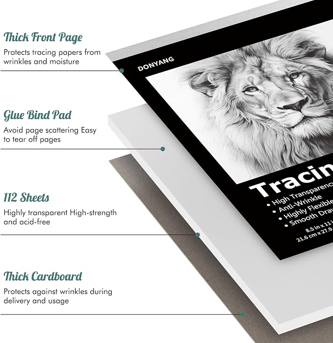 Tracing Paper 8.5x11 inch, 112 Sheets Transparent Vellum Paper - Image 3
