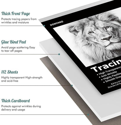 Tracing Paper 8.5x11 inch, 112 Sheets Transparent Vellum Paper - Image 3