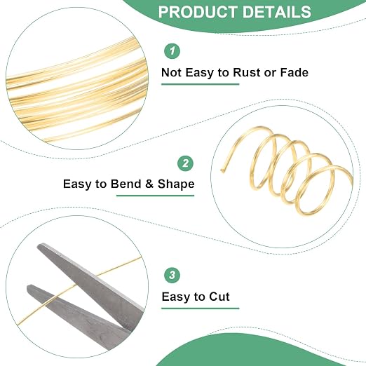 0.7 mm/21 Gauge Copper Wire for Jewelry Making, 10.2FT Copper Beading Craft - Image 2