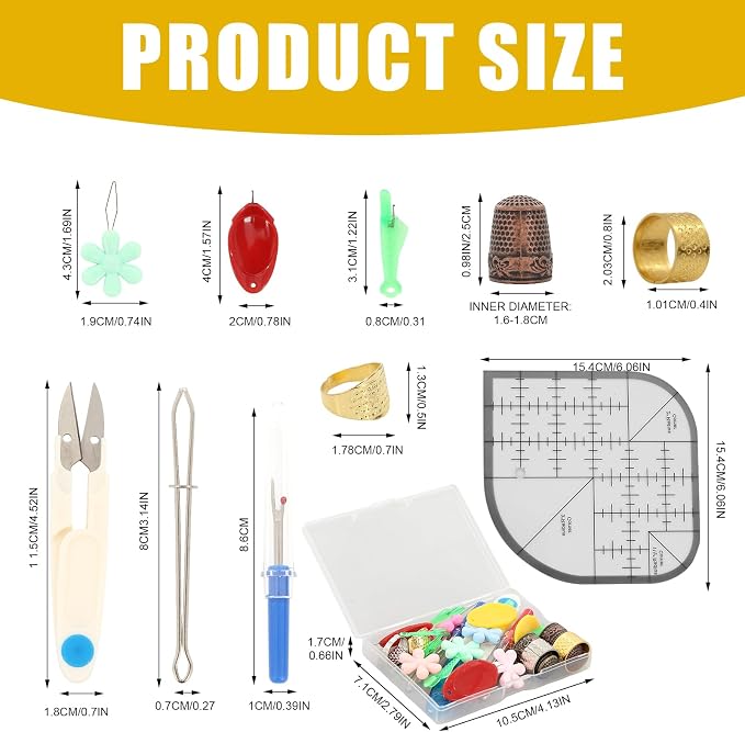 31 PCS Sewing Thimble Kit, Thimbles - Image 2