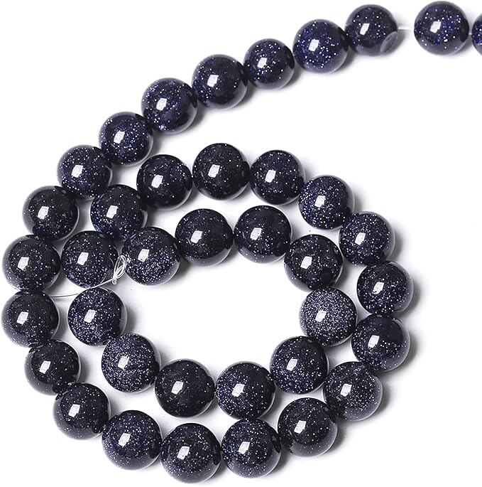 72PCS 10mm Blue Sandstone Gemstone Beads Beads Natural Stone Round Loose Beads - Image 5