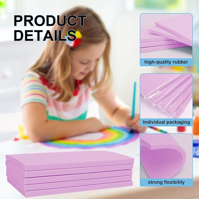 KUKLIPJIM 25 Pcs 4x6" Rubber Linoleum Stamp Carving Blocks - Image 7