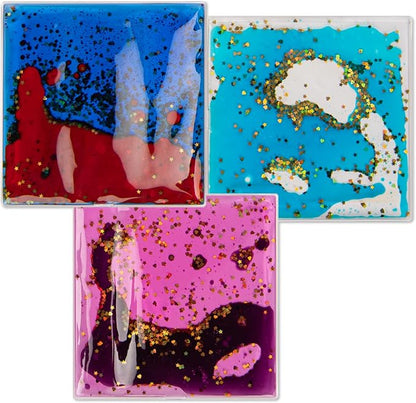 Art3d 6”x6” Square Sensory Fidget Liquid Motion Tiles by Art3d