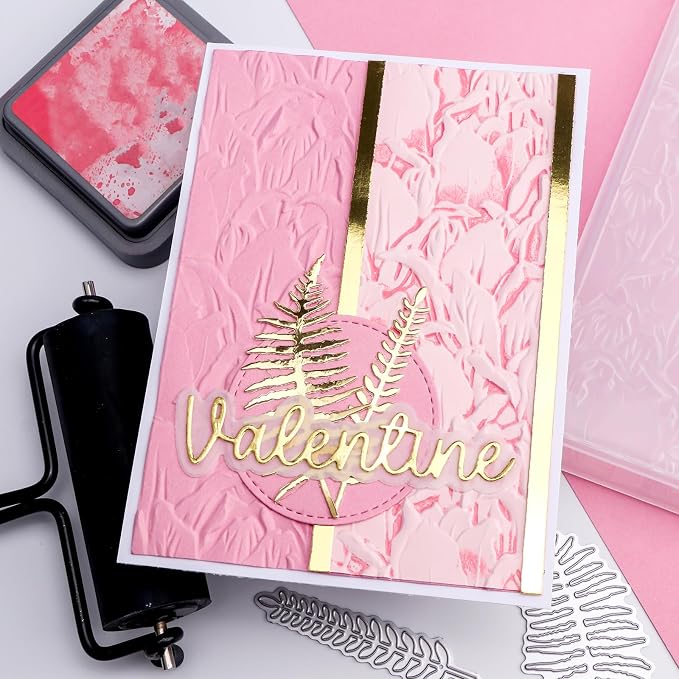 BAOFALI 3D Embossing Folder for Card Making, Leaves Plastic Texture Fades - Image 8