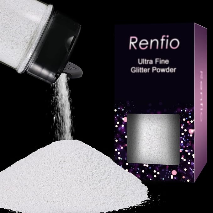 Renfio Ultra Fine Glitter Powder Metallic Resin Glitter 2.11 Oz PET Flakes by Renfio