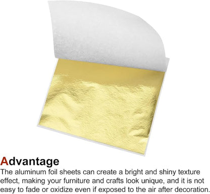 MECCANIXITY Gold Leaf Foil Sheet, Bright Golden Leaf Papers, 3.3 x 3.1inch - Image 4