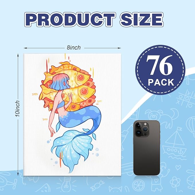 FUMILE Canvas for Painting 8x10, 76 Pack Canvas Boards for Painting Primed Acid - Image 2