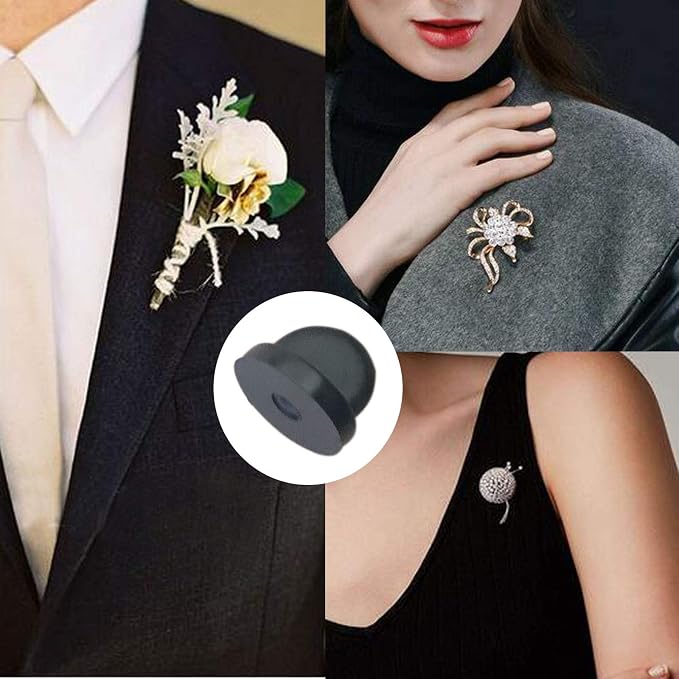 50pcs Rubber Pin Backs PVC Butterfly Clutch Enamel Lapel Pin Backings Cap - Image 3