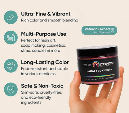 Eye Candy Pigments Premium True Red Mica Powder - Image 3