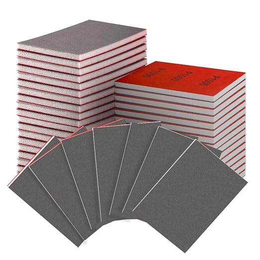 30-Pcs 3x4 Inch 1500 Grit Sanding Sponge Set, Soft Foam Hand Sanding Blocks by Unknown
