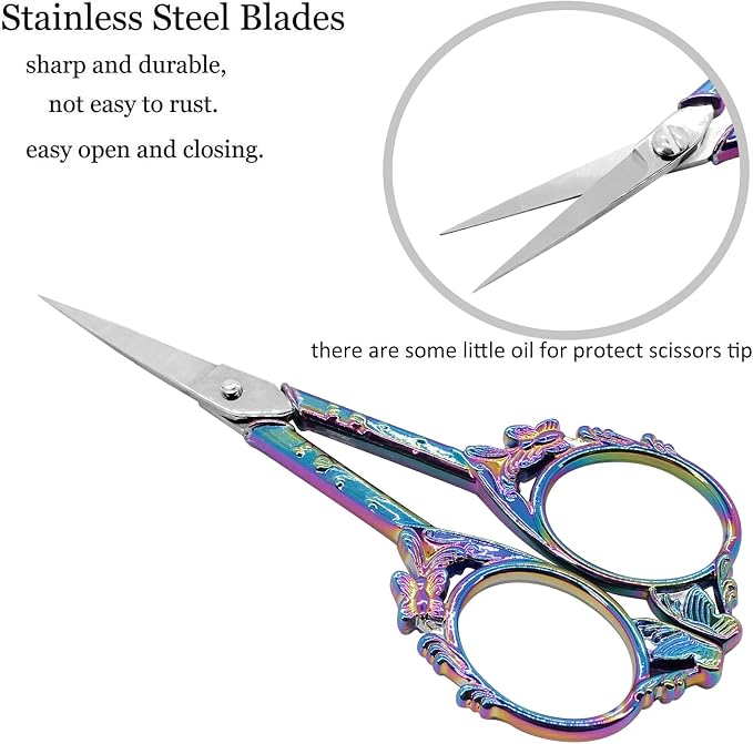 BIHRTC Small Threading Scissors 4.5 Inch Vintage Sharp Detail Shears - Image 3
