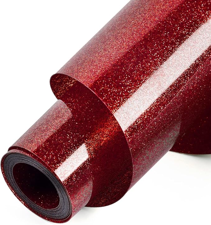 HTVRONT Red Glitter Heat Transfer Vinyl by HTVRONT