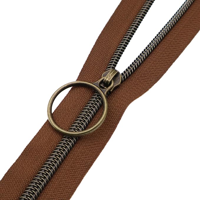 Leekayer #5 Antique Brass Metallic Nylon Coil Zippers by The Yard Bulk 10 Yards - Image 3