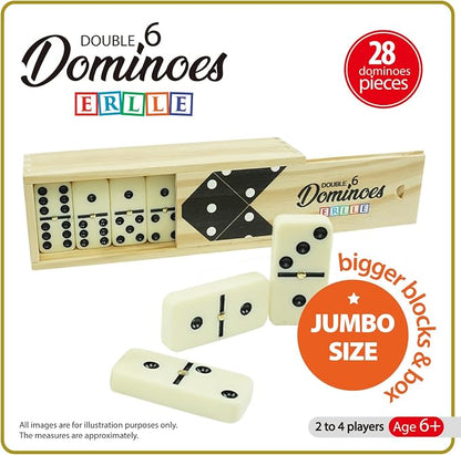 ERLLE - Jumbo Dominoes Set, Extra-Large Double Six Domino Set - Image 6