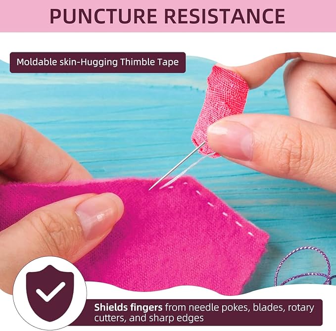 3Rolls Thimble Tape for Hand Sewing Multi-Used Sew Thimbles Nail Finger - Image 6
