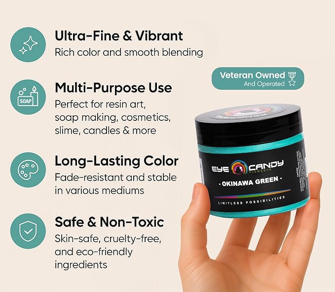 Eye Candy Pigments Premium Green Mica Powder - Image 3