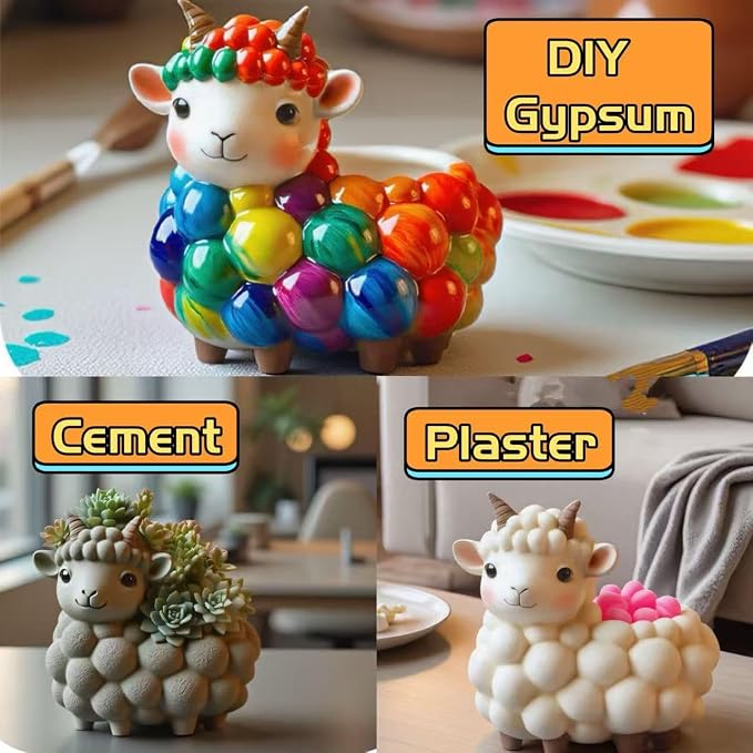 Animal Resin Molds Silicone 3D Cute Sheep Epoxy Resin Plaster Candle Holder Wax - Image 5