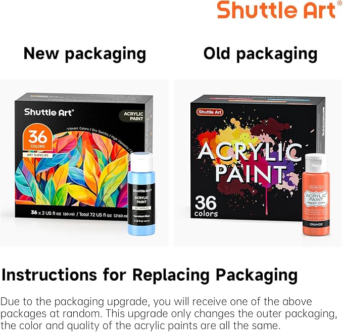 Shuttle Art Acrylic Paint Set, 36 Colors Acrylic Paint - Image 9