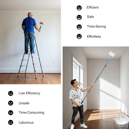 6.5 Ft Extension Pole + Joint Angle Adaptor, Paint Roller Stainless-Steel - Image 4