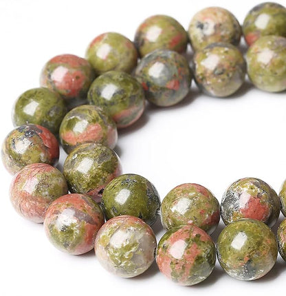 90pcs 4mm Natural Unakite Gemstone Beads Round Loose Beads - Image 4