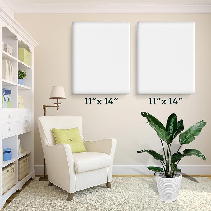 ESRICH Stretched Canvas for Painting 11x14 Inch, 10 Pack Blank Canvas -5/8 in - Image 6