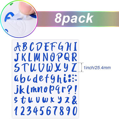 Outus 576 Pieces 8 Sheets Letters Stickers Self Adhesive Vinyl Letter Alphabet - Image 2