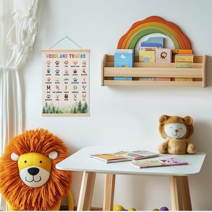 Boho Animal Woodland Tracks Poster Hanger, Forest Jungle Animals Nursery Decor - Image 2