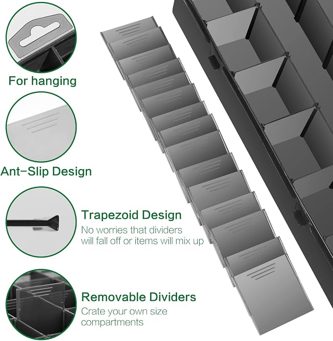 Large 24 Grids Plastic Organizer Box Adjustable Dividers, Art DIY Crafts - Image 2