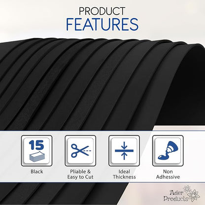 Black EVA Foam Sheets for Crafts, 15 Pack, 9 x 12 Inch, 2mm Thickness – Ideal - Image 4