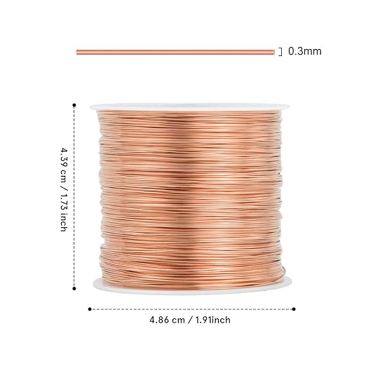 28 Gauge Craft Wire Jewelry Wire 100M/0.3mm Rose Gold Plated Thin Brass Wire - Image 3
