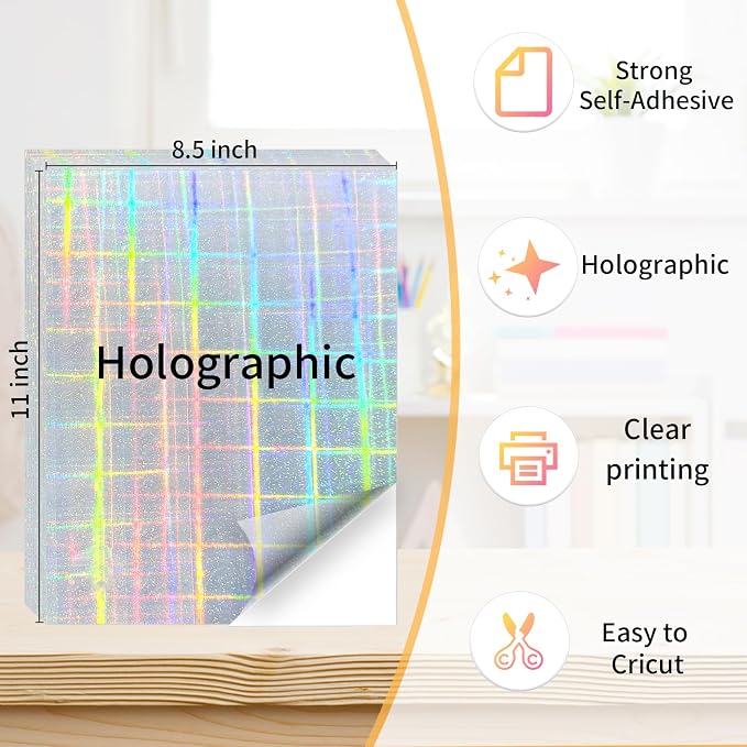 Printable Sticker Paper, 20 Sheets Printable Holographic Sticker Paper - Image 2